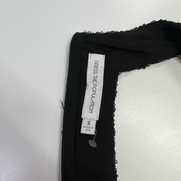 Dress The Population Delani Black Sequin Long Evening Gown Maxi Dress Size Small - Picture 5 of 13